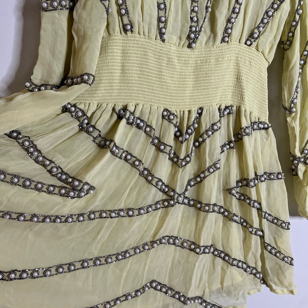 Free People Jen's Pirate Booty Odyssey Pearl Studded Embellished Mini Dress - Picture 8 of 9